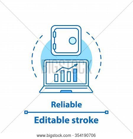 Reliable Banking Service Concept Icon. Stock Market Growth Idea Thin Line Illustration. Profit Rise.