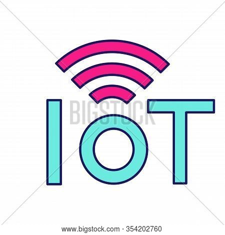 Internet Of Things Color Icon. Iot Signal. Artificial Intelligence. Isolated Vector Illustration