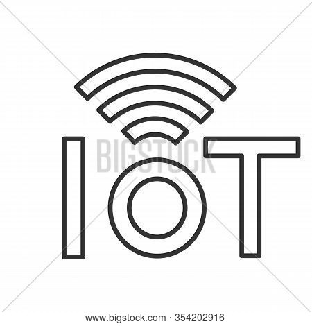 Internet Of Things Linear Icon. Thin Line Illustration. Iot Signal. Artificial Intelligence. Contour
