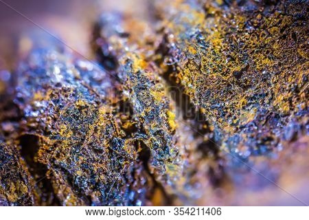 5x Extreme Closeup Of A Rusty Metal Guitar Musical Instrument String