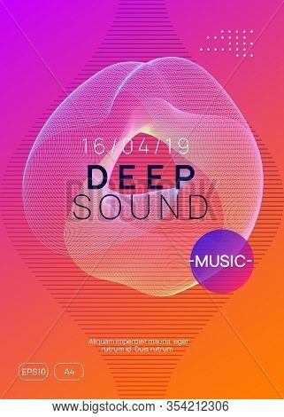 Music Fest. Abstract Concert Magazine Layout. Dynamic Gradient Shape And Line. Music Fest Neon Flyer