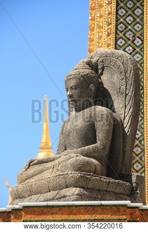 Buddha Statue In A Temple In Bangkok, Thailand