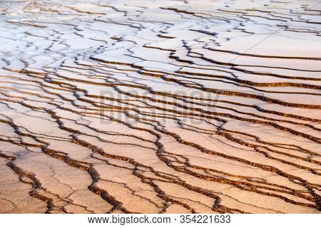 Abstract Surface In A Basin Of The Yellowstone National Park, Wyoming. Wallpaper And Background Pict