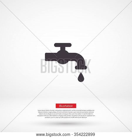 Kitchen Faucet Iconvector Icon , Lorem Ipsum Flat Design