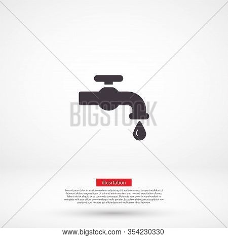 Kitchen Faucet Iconvector Icon , Lorem Ipsum Flat Design