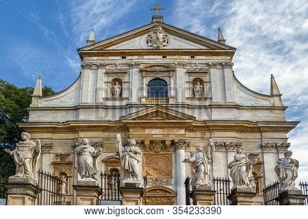 Church Of Saints Peter And Paul In The Old Town District Of Krakow, Poland Is A Roman Catholic Baroq