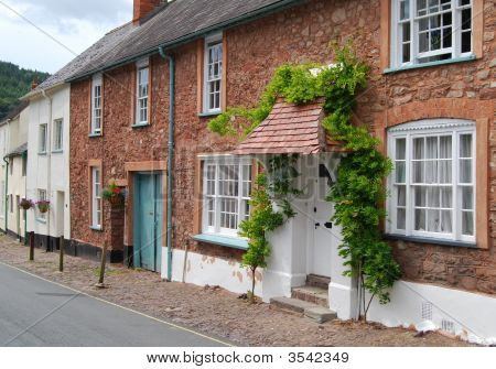 Stone Cottages In Dunster. Somerset, England
