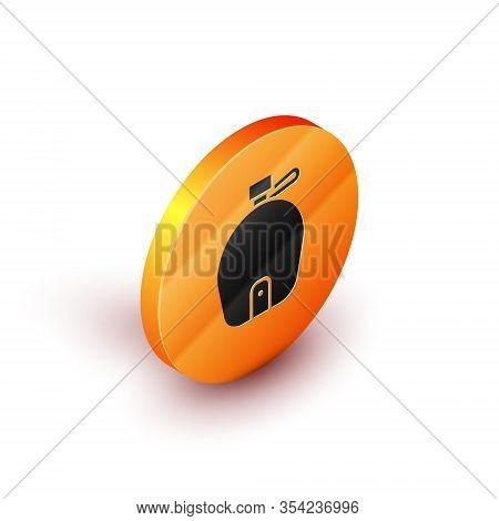 Isometric Canteen Water Bottle Icon Isolated On White Background. Tourist Flask Icon. Jar Of Water U