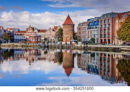 Gdansk, Poland - October 7, 2019: Gdansk Old Town Cityscape. Beautiful View Of The Historical Center