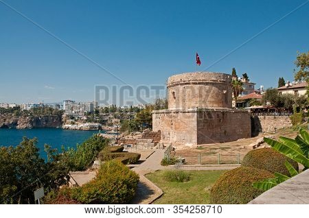 Hidirlik Tower, Karaalioglu Park In The Old Town Kaleici, Antalya, Turkey