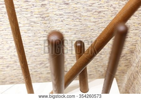 Hallway Decor Element, Wooden Stick, Top View.