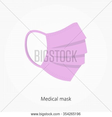 Safety Breathing Mask, Breathing Medical Respiratory Mask. Vector Illustration.