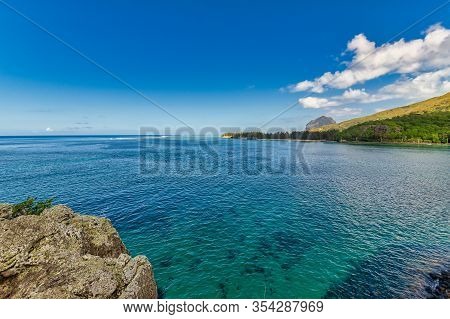 The Beautiful Ocean View From The Captain Matthew Flinders Monument In Mauritius.