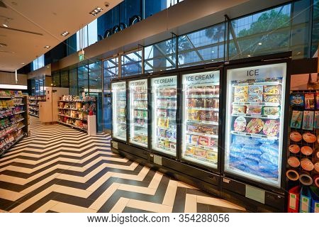 SINGAPORE - JANUARY 20, 2020: interior shot of Jasons Deli at the Shoppes at Marina Bay Sands. Jasons Deli is a supermarket and delicatessen.