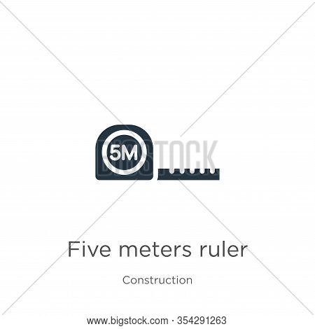 Five Meters Ruler Icon Vector. Trendy Flat Five Meters Ruler Icon From Construction Collection Isola