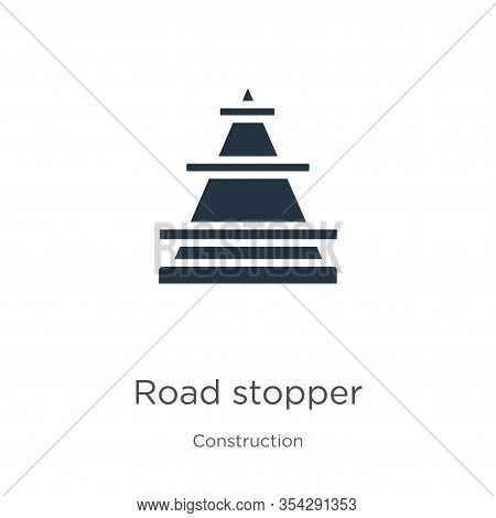 Road Stopper Icon Vector. Trendy Flat Road Stopper Icon From Construction Collection Isolated On Whi