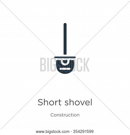 Short Shovel Icon Vector. Trendy Flat Short Shovel Icon From Construction Collection Isolated On Whi