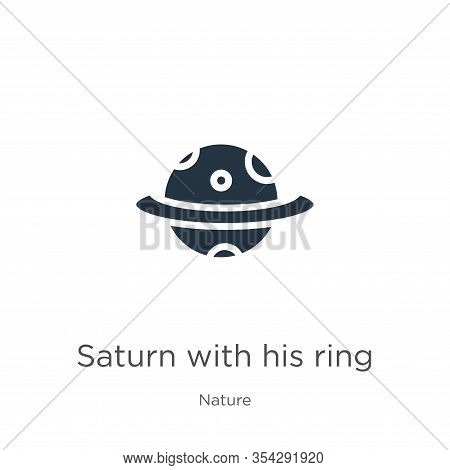 Saturn With His Ring Icon Vector. Trendy Flat Saturn With His Ring Icon From Nature Collection Isola