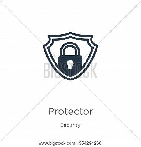 Protector Icon Vector. Trendy Flat Protector Icon From Security Collection Isolated On White Backgro