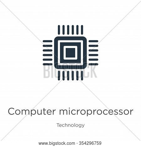 Computer Microprocessor Icon Vector. Trendy Flat Computer Microprocessor Icon From Technology Collec