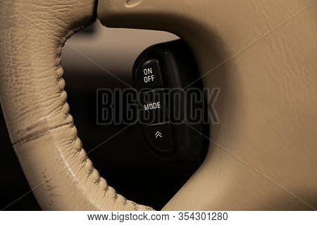 Novosibirsk, Russia -  January 15, 2020: Nissan Xtrail,  Car Controller On Steerling Wheel ,music,co