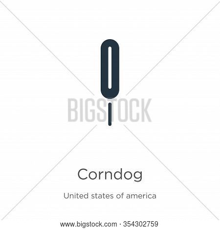 Corndog Icon Vector. Trendy Flat Corndog Icon From United States Collection Isolated On White Backgr