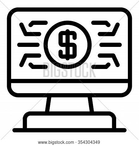 Web Banking Icon. Outline Web Banking Vector Icon For Web Design Isolated On White Background