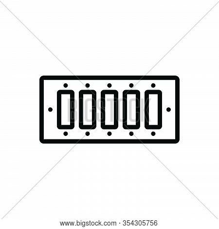 Black Line Icon For Switch-boxes Switch Boxes Button Appliances Device Electric Holder Fixed Switchb