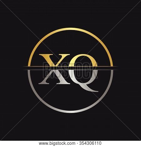 Creative Letter Xq Logo Vector With Gold And Silver Colors. Abstract Linked Letter Xq Logo Design