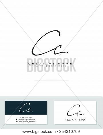 C Cc Initial Logo Signature Vector. Handwriting Concept Logo.
