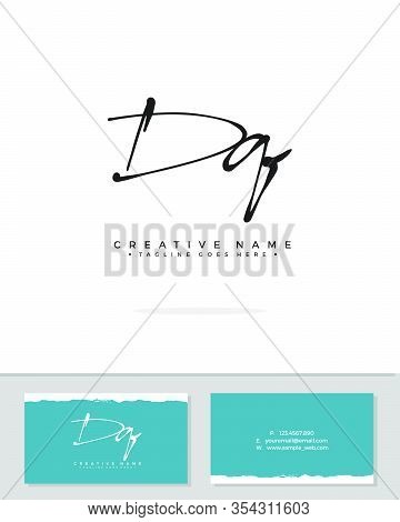 D Q Dq Initial Logo Signature Vector. Handwriting Concept Logo.