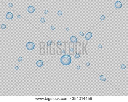 Transparent Water Drop On Light Gray Background. Vector Illustration