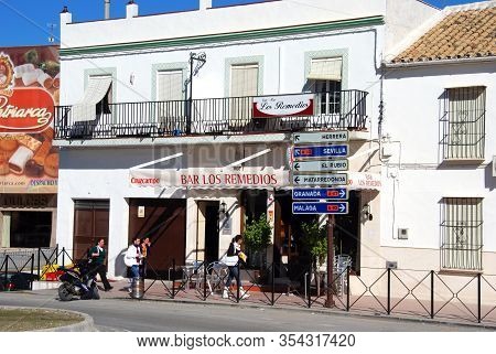 Estepa, Spain - November 13, 2008 - View Of The Roadside Bar (bar Los Remedios), Estepa, Spain - Nov