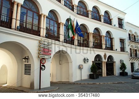 Osuna, Spain - November 13, 2008 - Arched Roadways Under The Town Hall (ayuntamiento),  Osuna, Spain