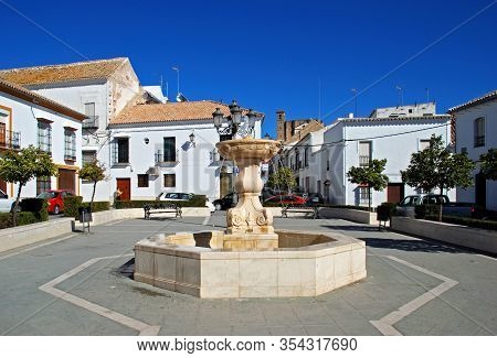 Osuna, Spain - November 13, 2008 - Stone Fountain In The Town Square (plaza Duque), Osuna, Spain - N