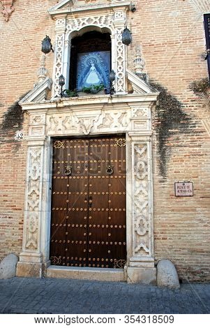 Ecija, Spain - November 13, 2008 - Ornate Doorway To The Beacon High Palace (palacio De Almenara Alt