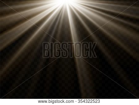Vector Transparent Sunlight Special Lens Flash Light Effect.front Sun Lens Flash. Vector Blur In The