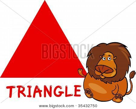 Triangelform mit Cartoon LÃ¶we