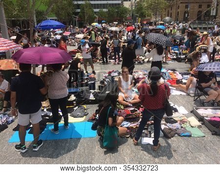 Brisbane, Queensland, Australia - 15th December 2019 : Typical Suitcase Rummage Market Held In The C