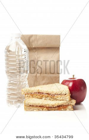 Erdnussbutter und Marmelade Sack Mittagessen