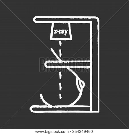 Mammography Chalk Icon. Breast Radiography. Woman Breast Examination. Chest X-ray Screening. Mastogr