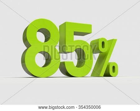 3d Render: Red 85% Percent Discount 3d Sign on Light Background, Special Offer 85% Discount Tag, Sale Up to 85 Percent Off, Eighty-five Percent Letters Sale Symbol, Special Offer Label, Sticker, Tag