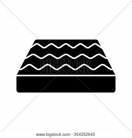 Orthopedic Bed Mattress Glyph Icon. Memory Foam, Latex, Innerspring Mattress. Bedding. Silhouette Sy