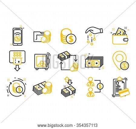 Simple Collection Of Loan Debt Related Line Icons. Thin Line Vector Set Of Signs For Infographic, Lo