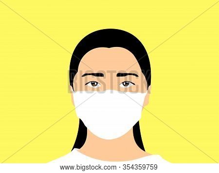 Woman Wearing Masker Illustration Vector