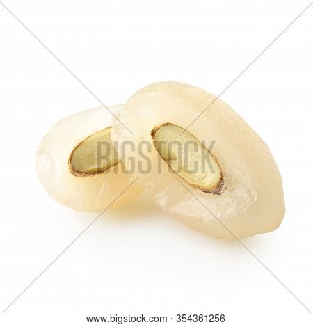 Rambutan Sweet Fruit Isolated Over White Background.