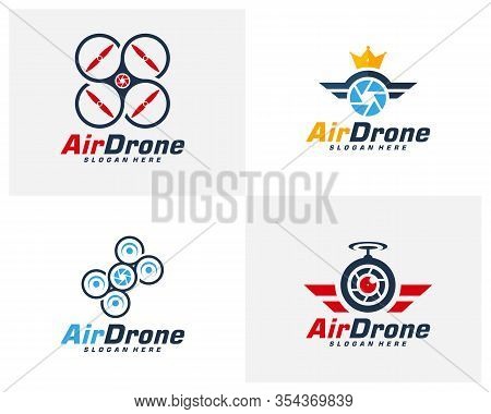 Set Drone Logo Design Vector & Photo (Free Trial) | Bigstock