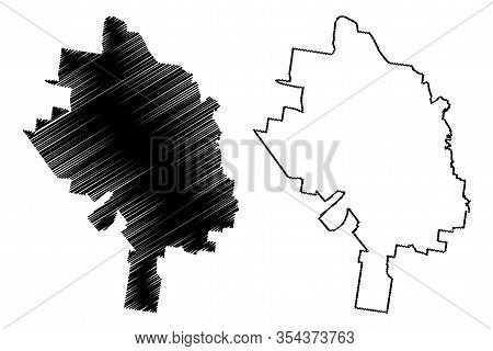 Toowoomba City, Queensland (commonwealth Of Australia, Australia City) Map Vector Illustration, Scri