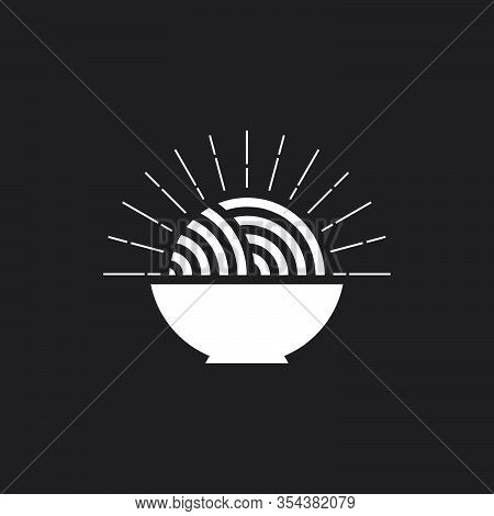 Shine Simple Geometric Bowl Noodle Food Symbol Decoration Vector