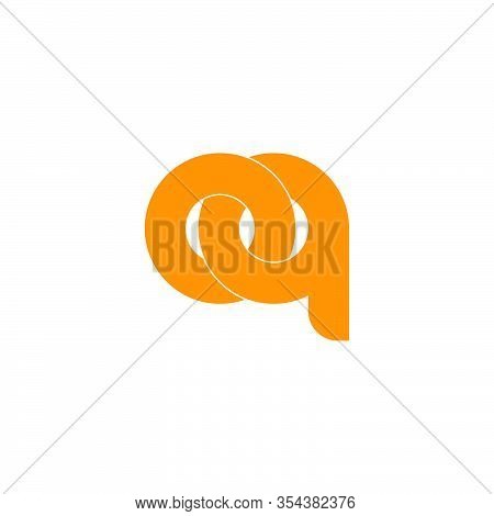 Letter Qo Linked Chain Flat Design Symbol Logo Vector